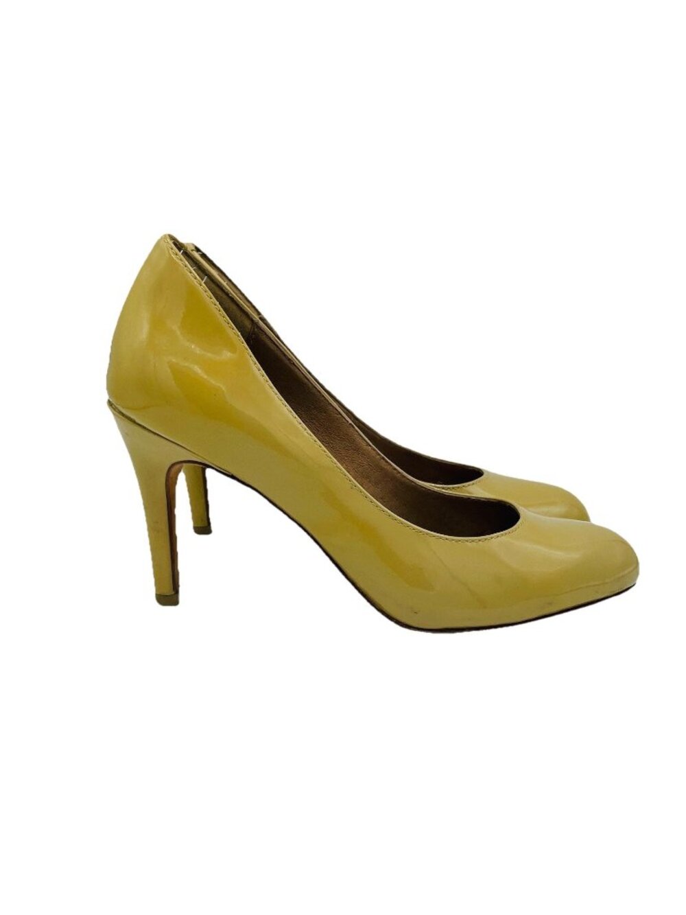 Corso Como High Heels Womens Size 6 M Taupe Tan Patent Leather Linnden Classic